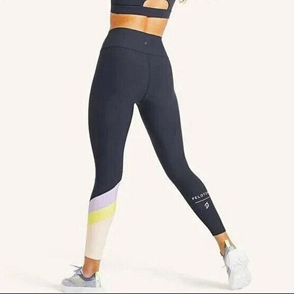NWT Peloton Women's Navy White High Rise Colorblock Legging Size S - Picture 2 of 14